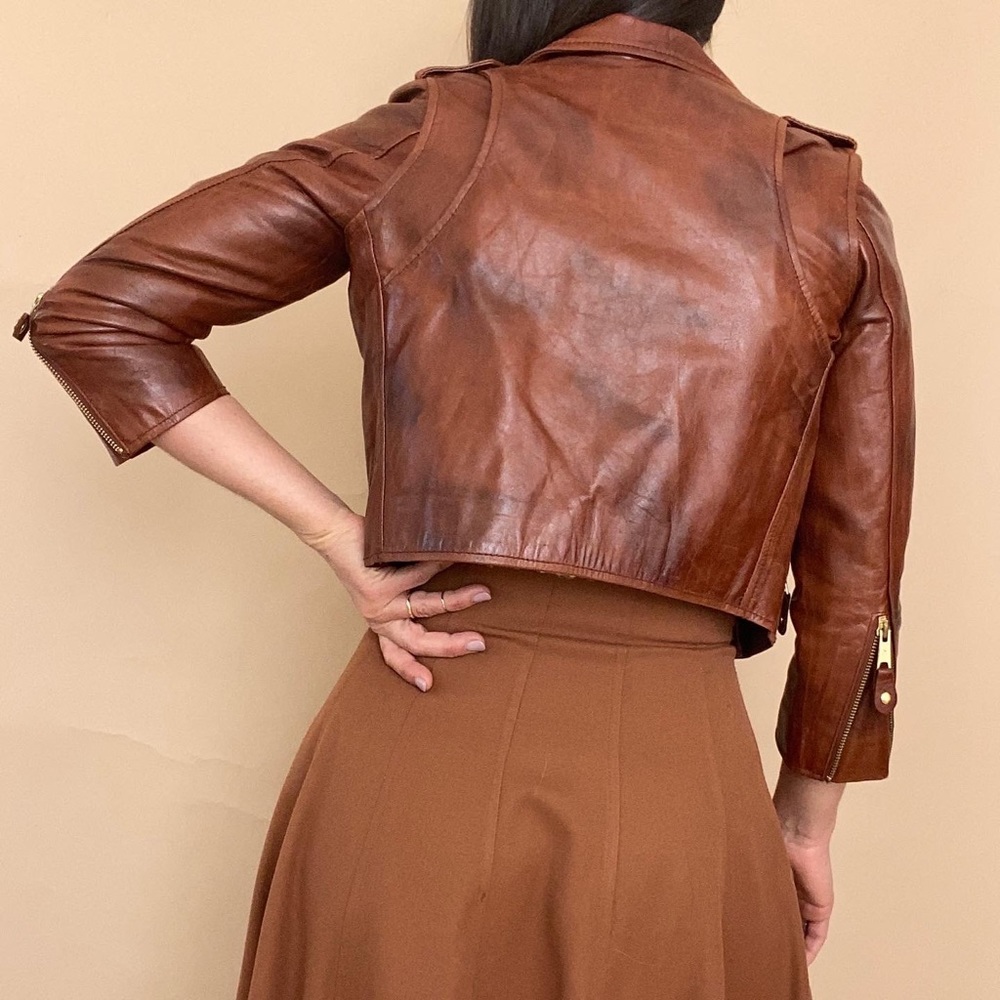 the sway crop leather Moto jacket • xs - Picture 3 of 16